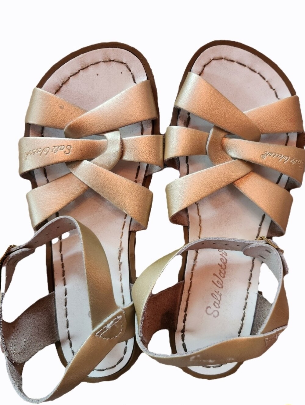 Salt Water  Gold Metallic Kids Sandals Big Kids Size 3